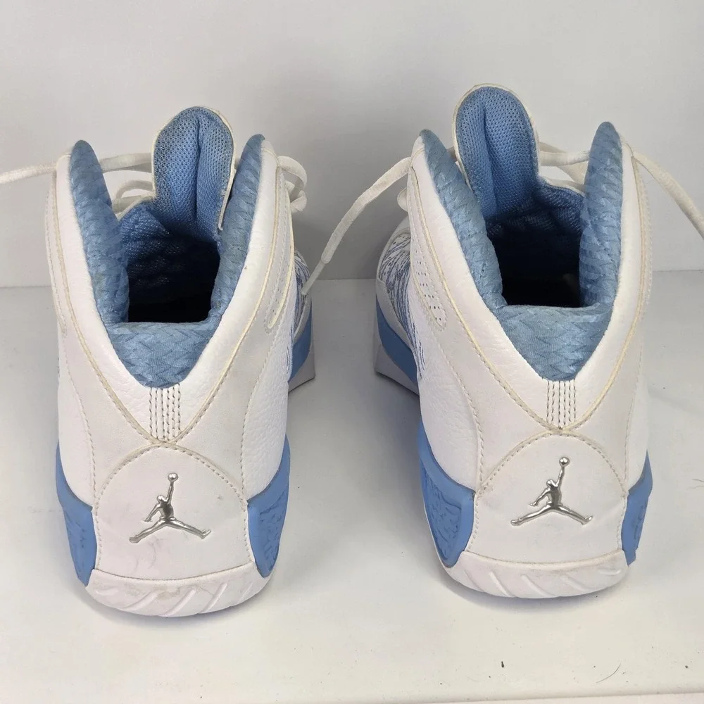 Nike Air Jordan Shoes Mens 10.5 White Blue Icons Basketball Sneakers Classic